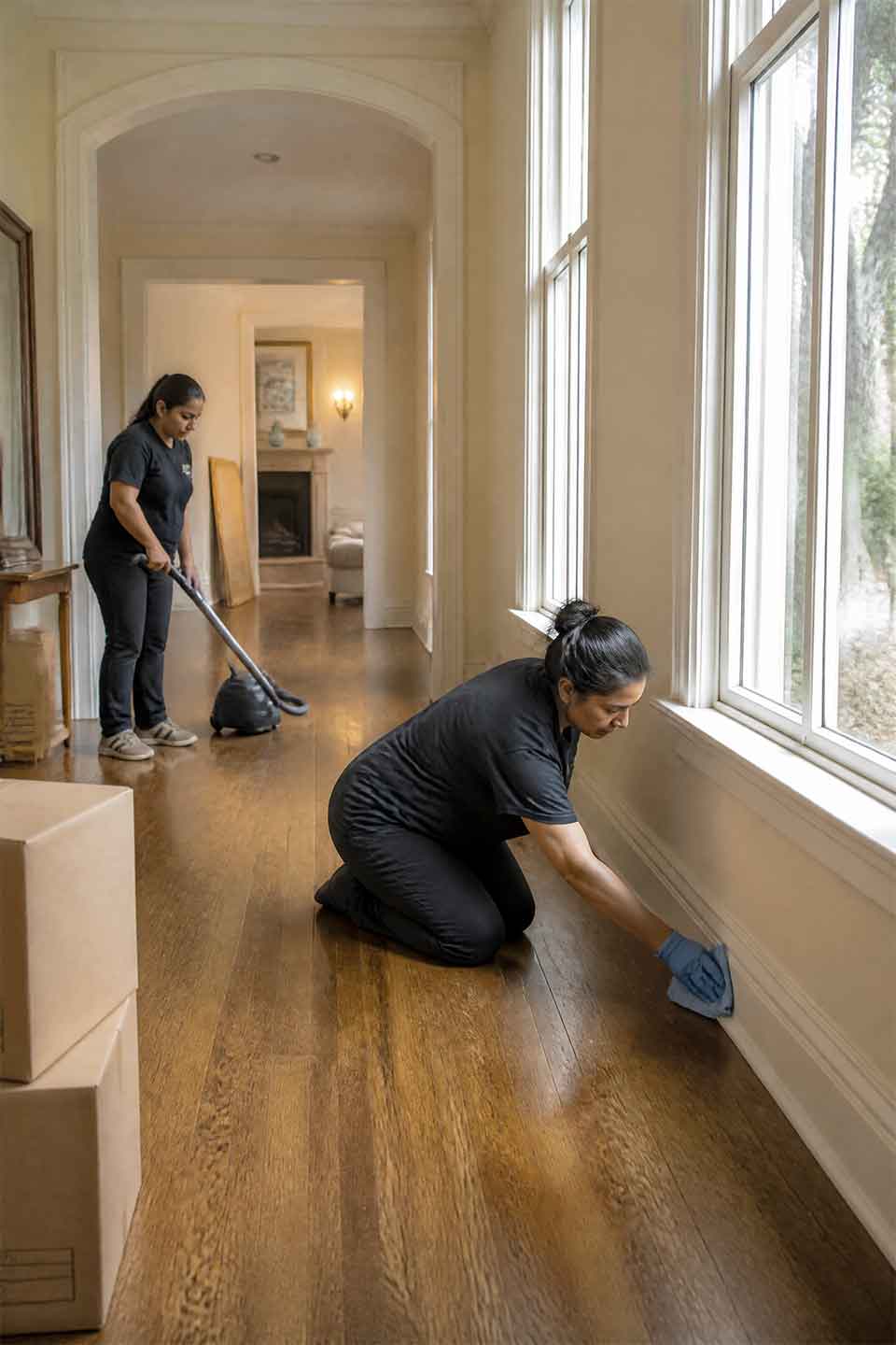 Move-Out Cleaning Professionals Cleaning A Recently Vacated Olmos Park Home Move-Out Cleaning Professionals Cleaning A Recently Vacated Olmos Park Home