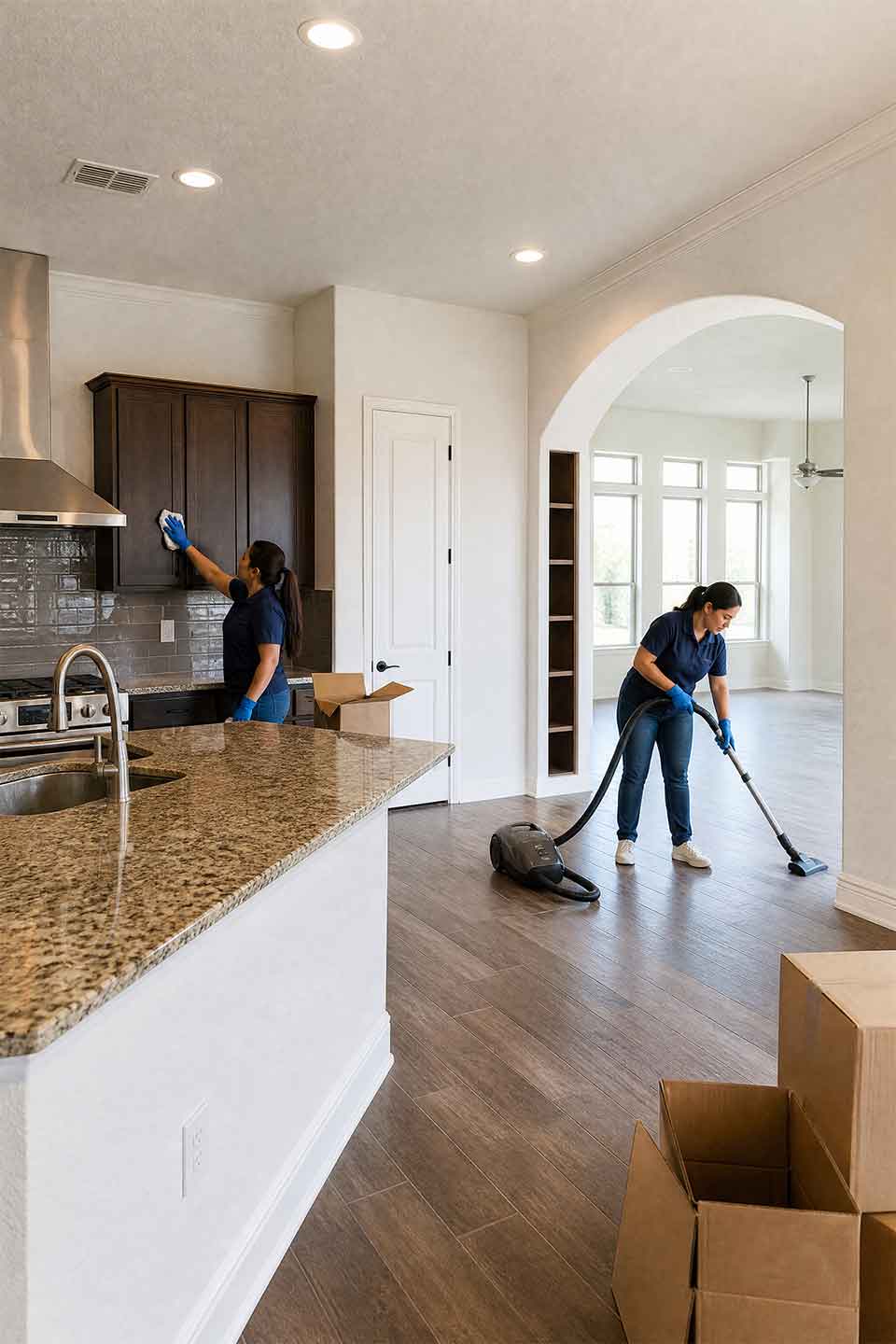 Move-Out Cleaning Team Cleaning A Champions Ridge Home In San Antonio Move-Out Cleaning Team Cleaning A Champions Ridge Home In San Antonio