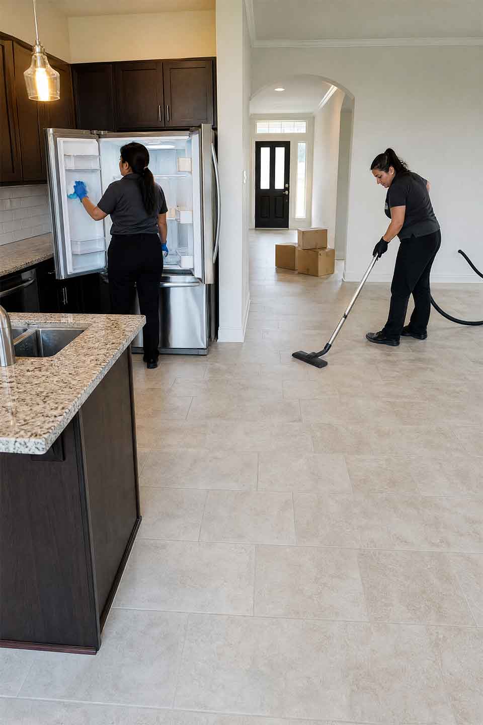 Move-Out Cleaning Team Cleaning A Live Oak, Texas Home