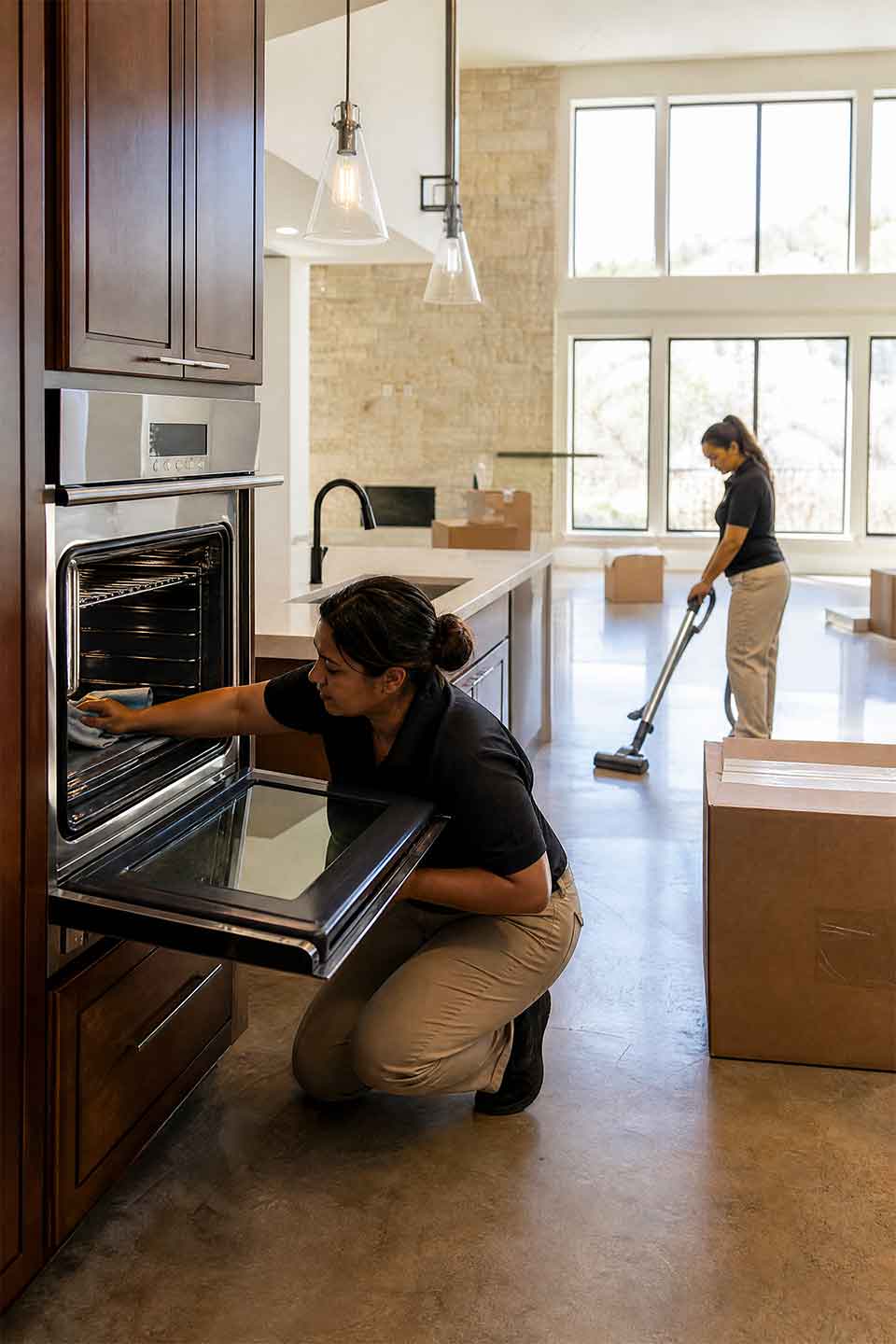 Professional Move-Out Cleaners Cleaning A Cibolo Canyons Home In San Antonio Professional Move-Out Cleaners Cleaning A Cibolo Canyons Home In San Antonio