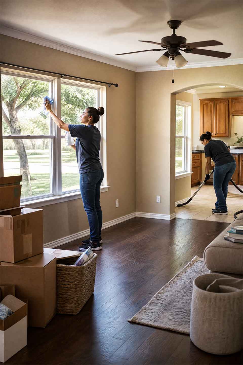 Professional Move-Out Cleaners Cleaning A Windcrest Home In San Antonio Professional Move-Out Cleaners Cleaning A Windcrest Home In San Antonio