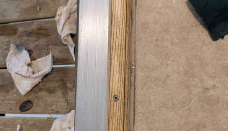 Door Threshold Repair In Progress